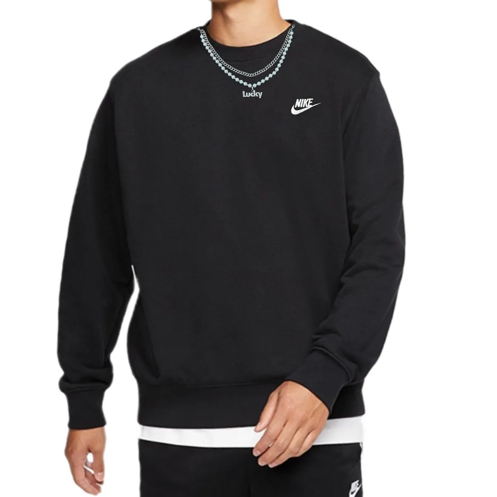 Custom Nike Sweatshirt Black with Metal Chain-oicustom