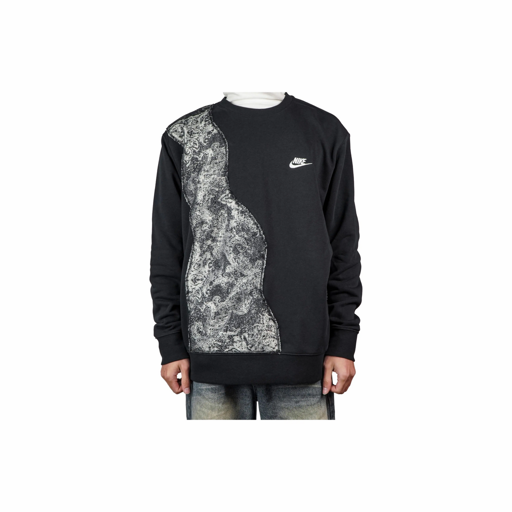 Custom Nike Sweatshirt Black with Paisley Pattern-oicustom