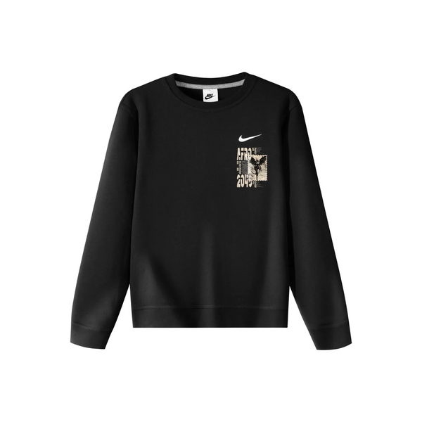 Custom Nike Sweatshirt Black with Stamped Pattern-oicustom