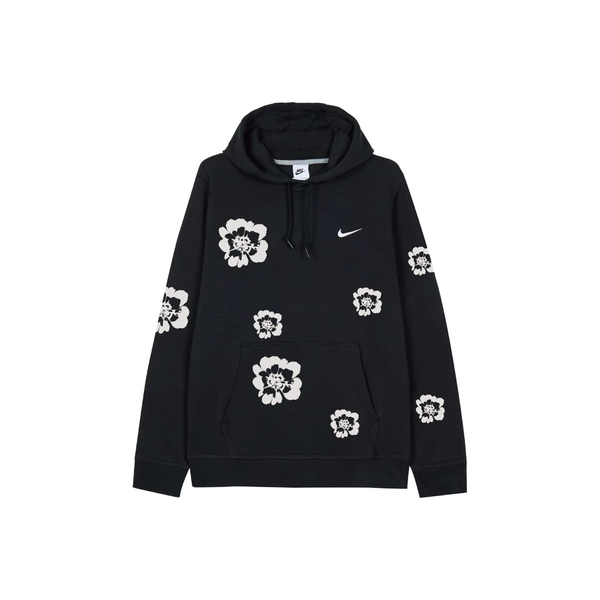 Custom Nike Sweatshirt Black with White Flowers-oicustom