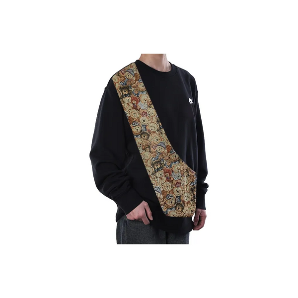Custom Nike Sweatshirt Teddy Bear Pattern Black Brown-oicustom