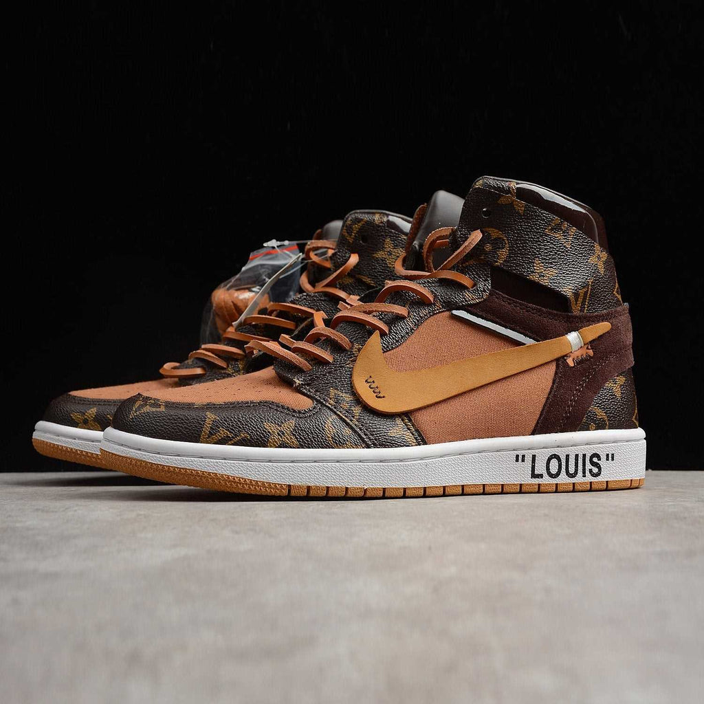 Custom Air Jordan 1 OFF-LOUIS LV-oicustom