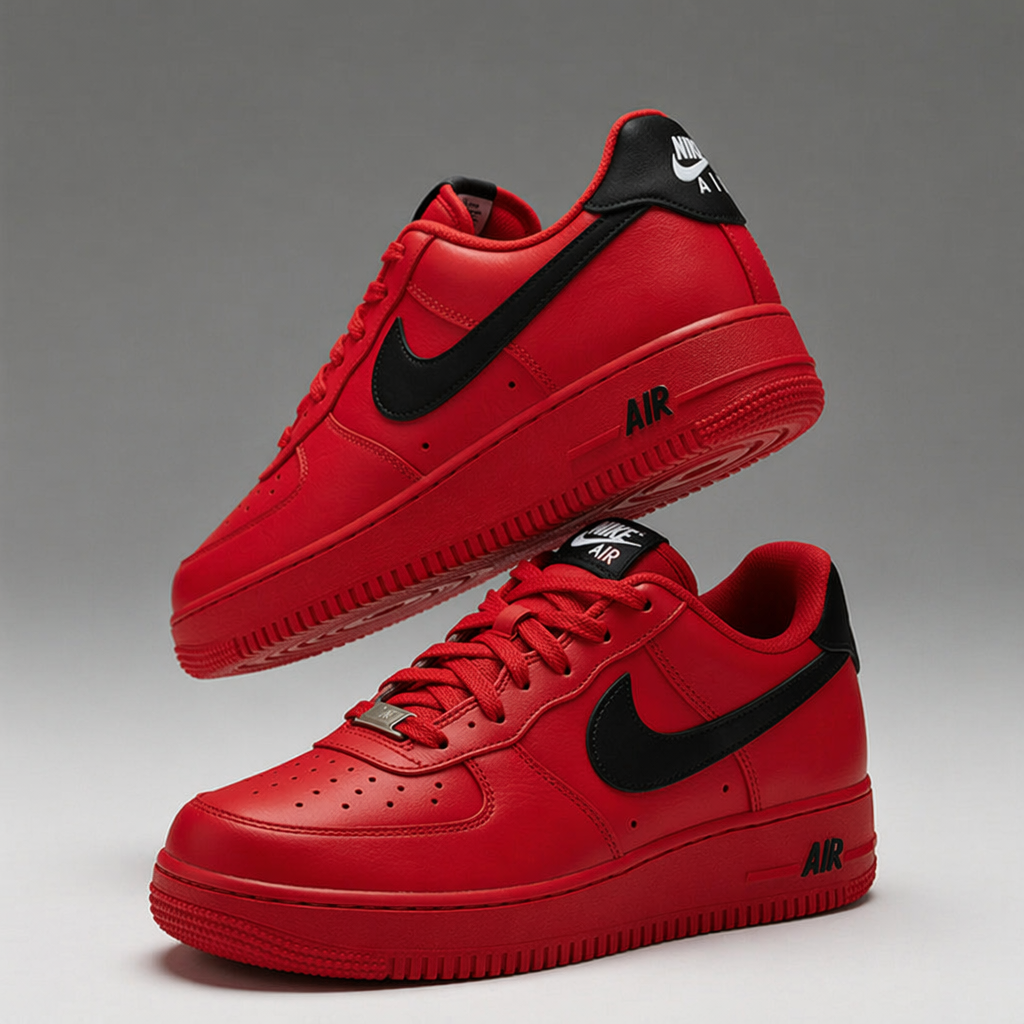 Hand Painted Tiger Design Red Custom Air Force 1