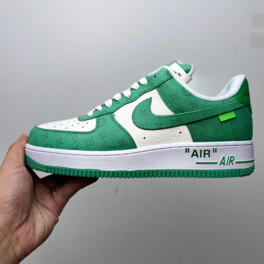 VIRGIL ABLOH Logo Print Air Force 1 Green-oicustom