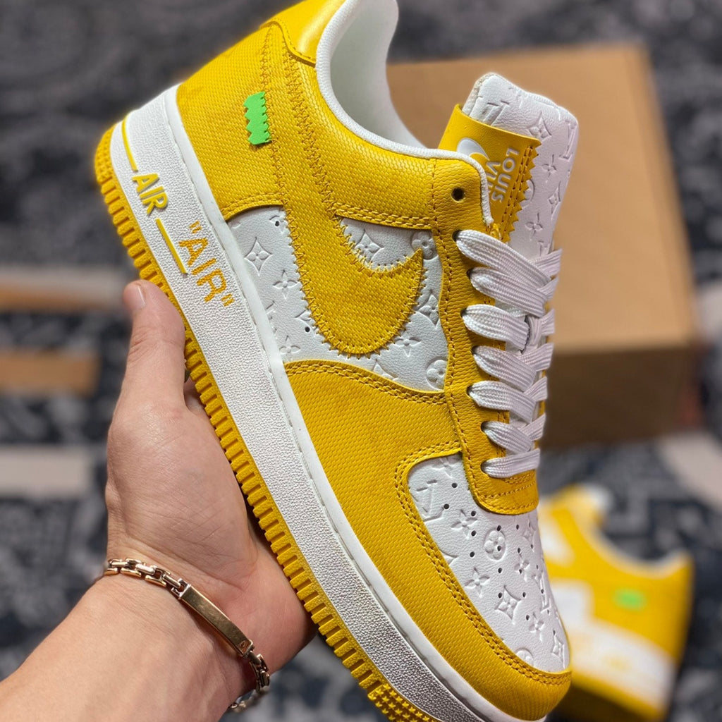 VIRGIL ABLOH Logo Print Air Force 1 Yellow-oicustom