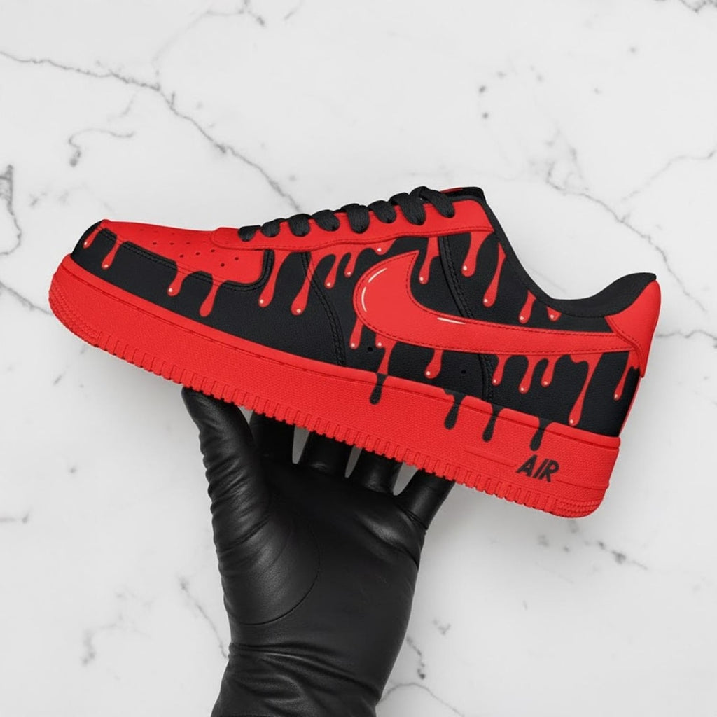 Custom AF 1s Red Drip