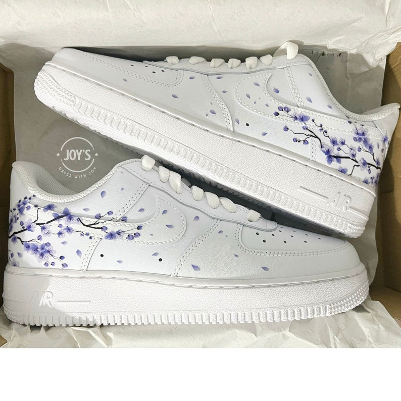 Custom AF 1s Shoes Purple Sakura
