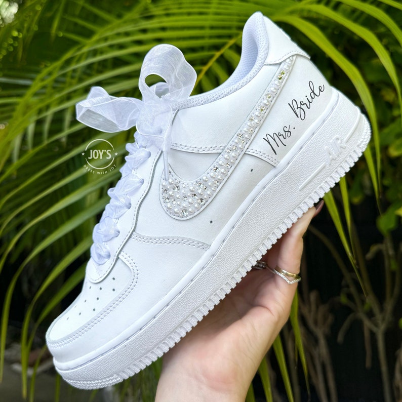 Custom AF 1s White Shoes Wedding Shoes