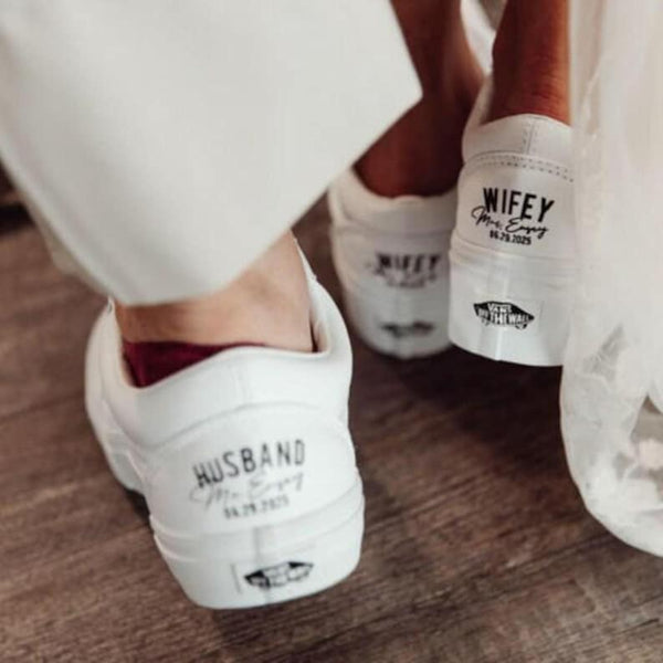 Custom Vans Shoes Wedding White-oicustom