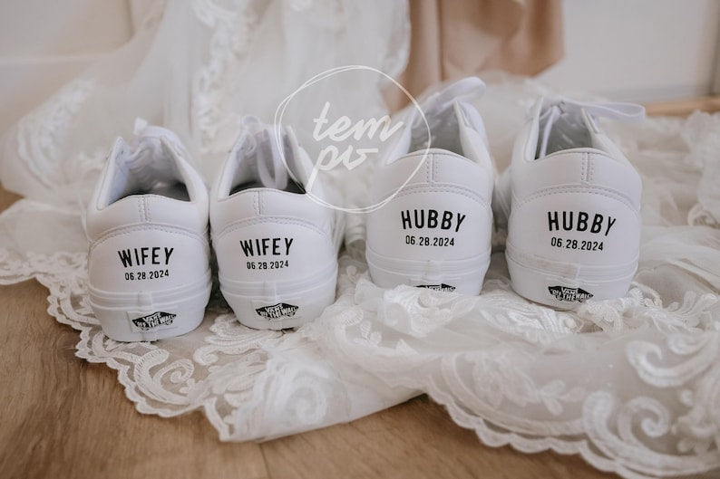 Custom Vans Shoes Wedding White