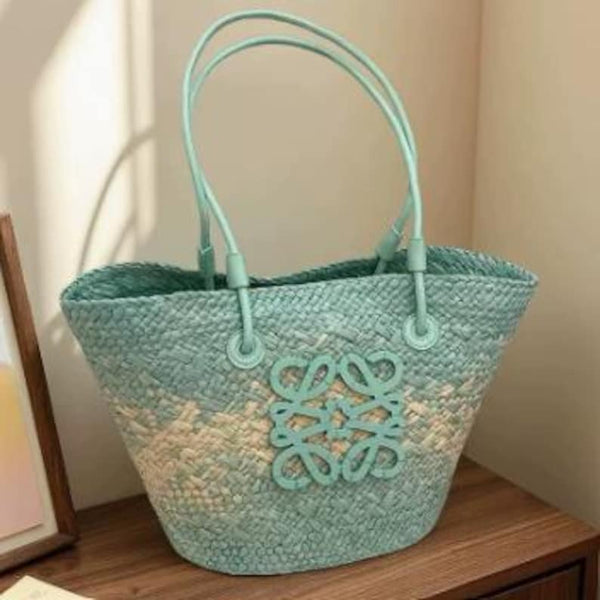 Fashion Multi-color Large Capacity Handwoven Straw Beach Tote Bag Women's Casual Holiday Shoulder Handbag, We Also Provide Custom Air Force 1 & Custom Sneakers-oicustom