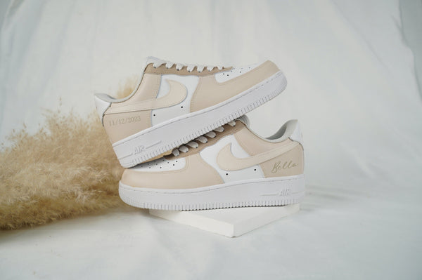 Custom Air Force 1 Brown Beige-oicustom