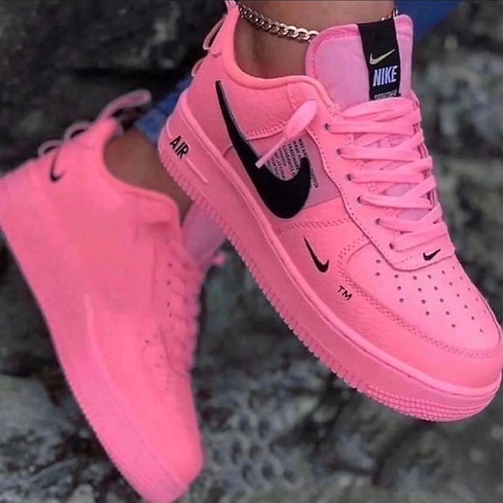 Pink Hand Painted Custom Air Force 1 Sneakers-oicustom