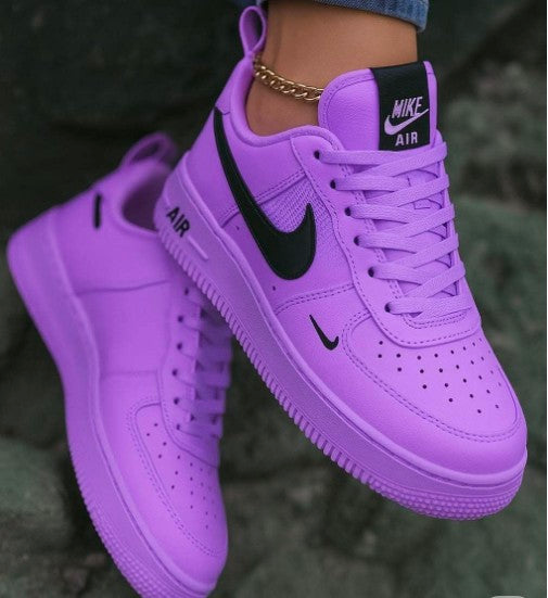 Purple Hand Painted Custom Air Force 1 Sneakers-oicustom