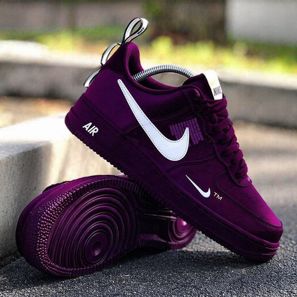Hand Painted Purple Velvet Custom Air Force 1 Sneakers-oicustom