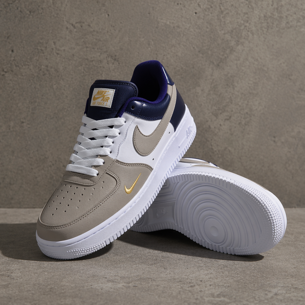 Hand Painted Custom Air Force 1 Grey Navy Sneakers-oicustom
