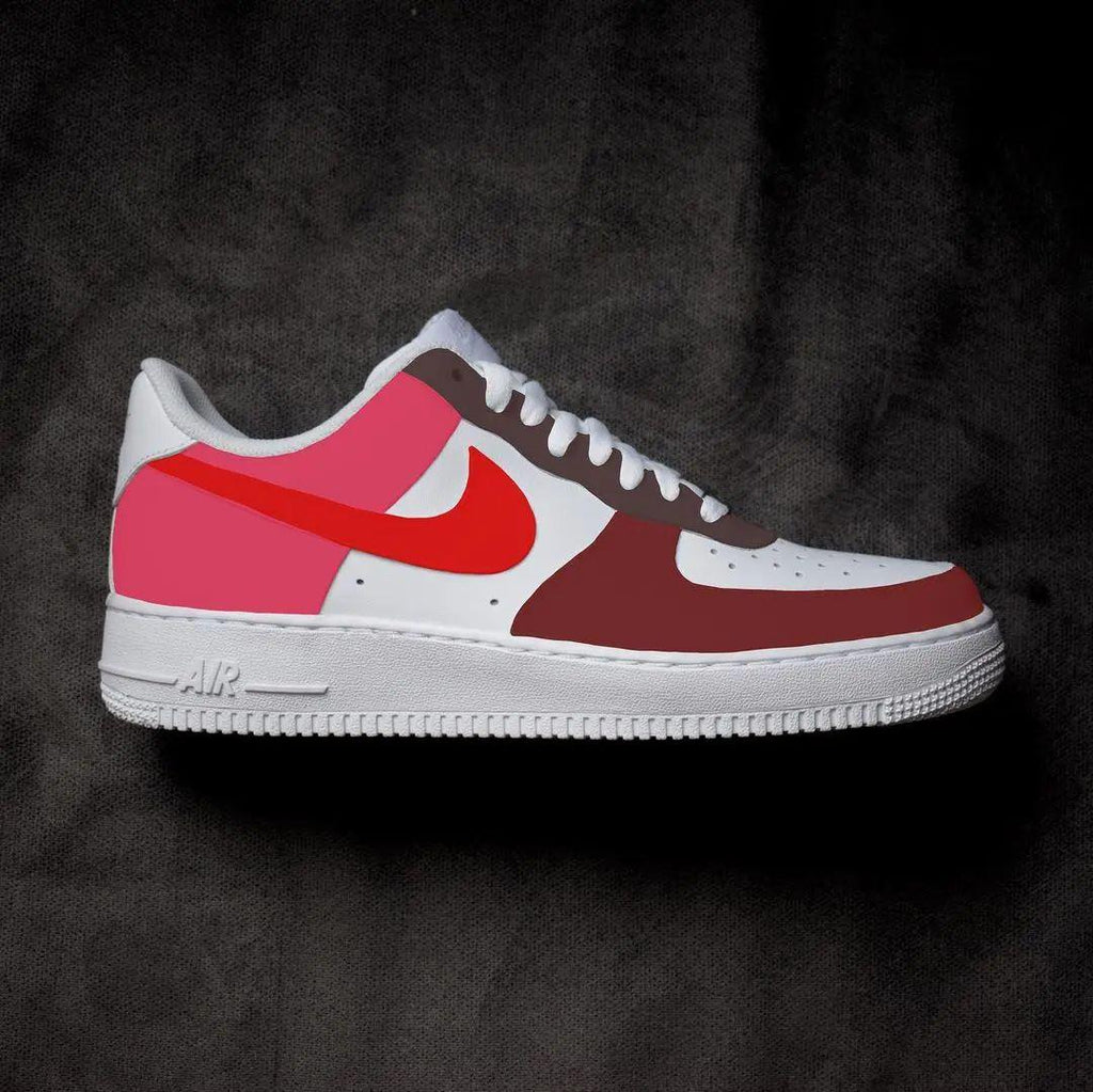 Af1 Custom Red Colour Block Air Force 1-oicustom