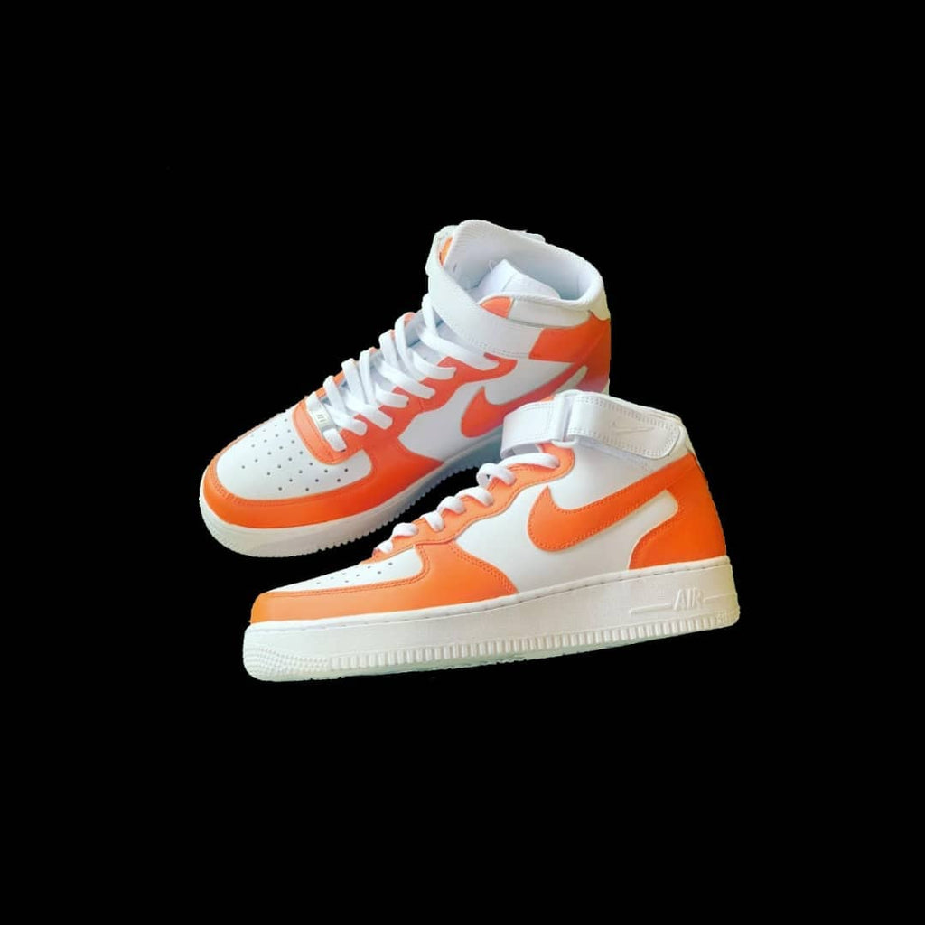 Af1 High Custom Orange Colour Block Air Force