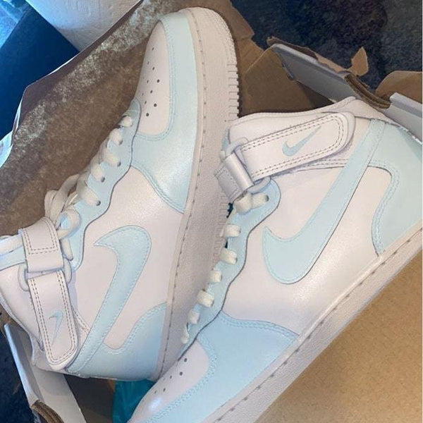 Baby Blue Air Force 1 Mid Custom-oicustom