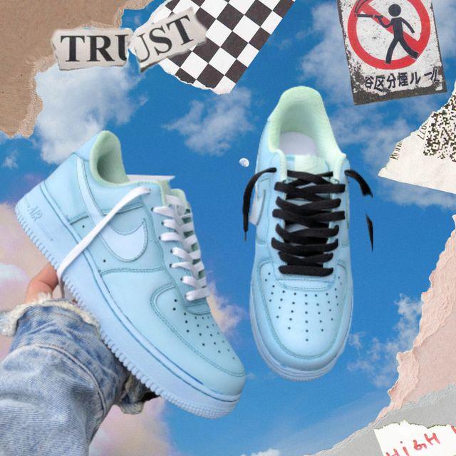 Baby Blue Dyed Air Force 1-oicustom