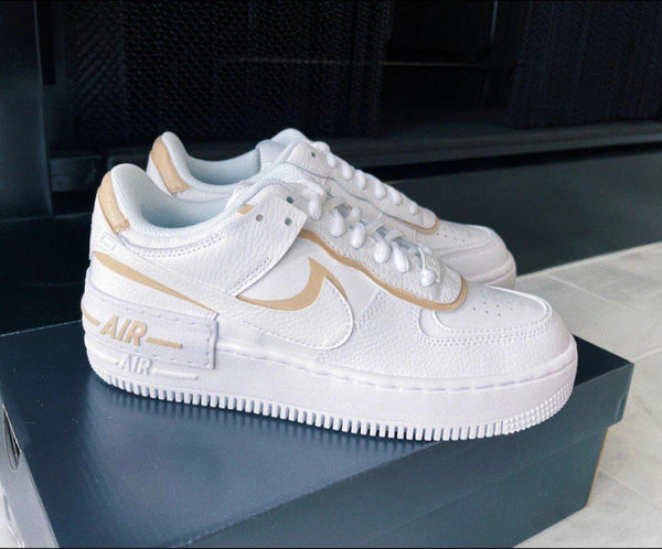 Beige Custom Nike Air Force 1 Shadow Cream Tan-oicustom