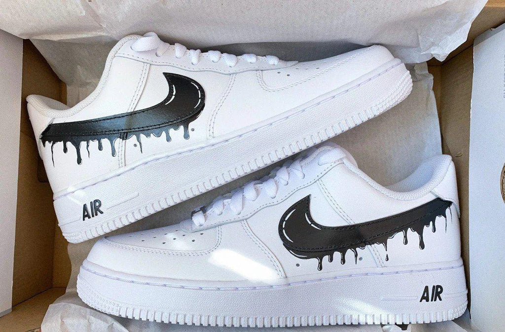 custom air force ones black