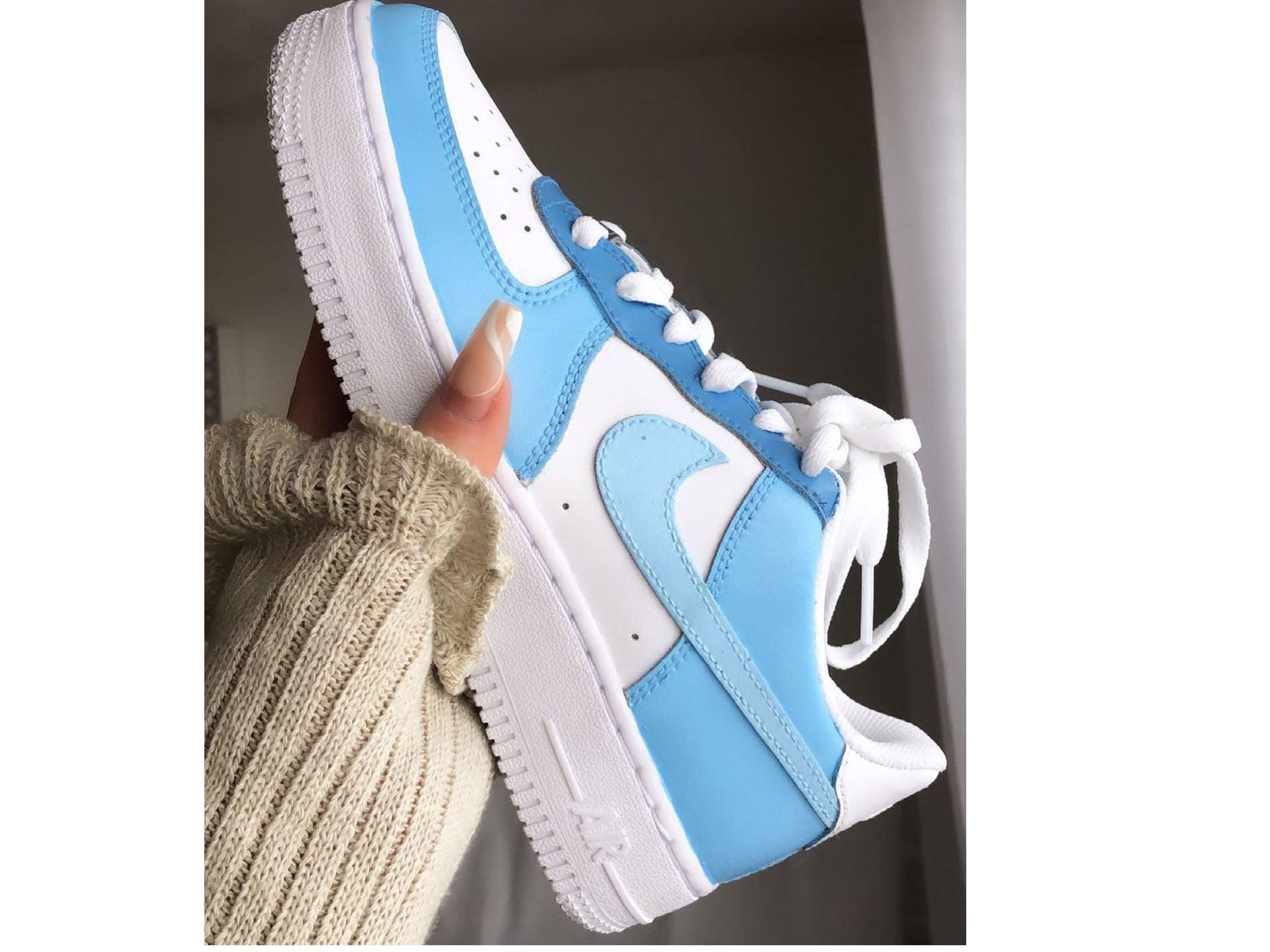 custom air force ones blue
