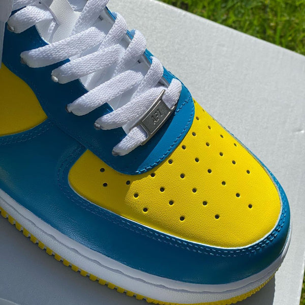 Blue and Yellow Custom Air Force 1’s-oicustom