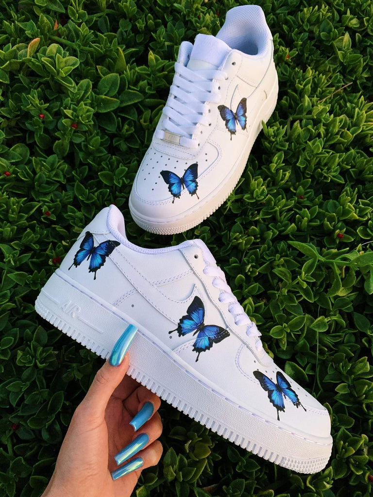 Blue Drip Butterfly AF1-oicustom