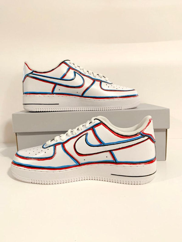 blue Outline Custom Air Force 1-oicustom