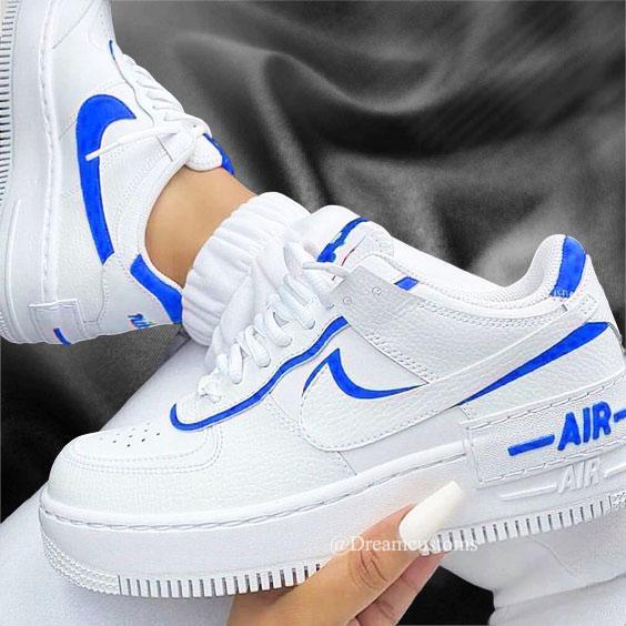 Blue And White Air Force Ones Custom Nike Custom Air Air Force One