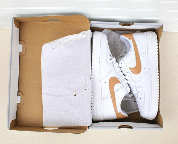 brown colorblock air force 1 handpainted custom-oicustom