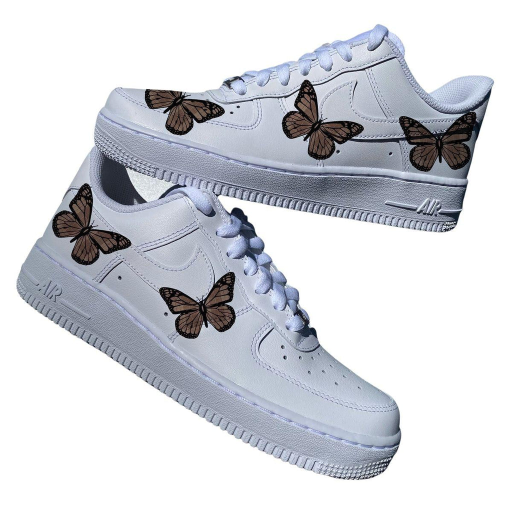Brown Plaid Butterfly AF1-oicustom