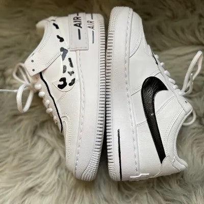 Cow Print Shadow Custom Air Force 1 Hand Painted Sneakers-oicustom