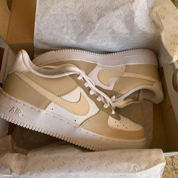 Cream Custom Air Force 1's-oicustom