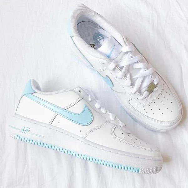 Custom Air Force 1 Baby Blue Sneakers-oicustom