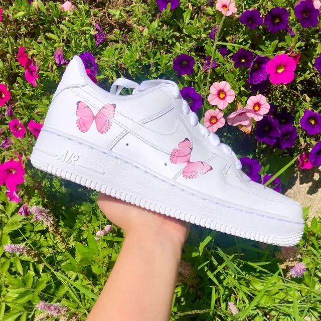 Custom Air Force Baby Pink Butterflies