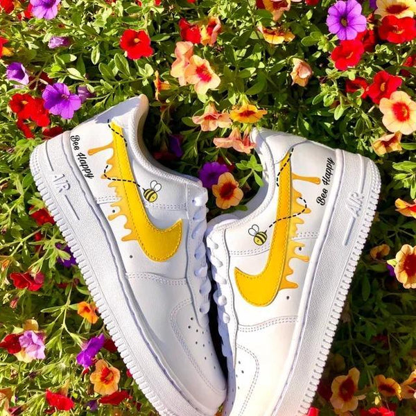 Custom Air Force 1 Bee Happy Honey Drip – oicustom