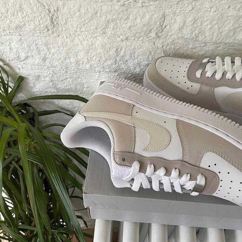 Custom Air Force 1 Beige Latte Coffee �?? oicustom