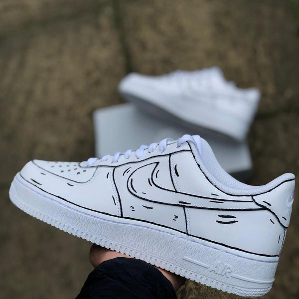 Custom Air Force 1 Black Lines-oicustom