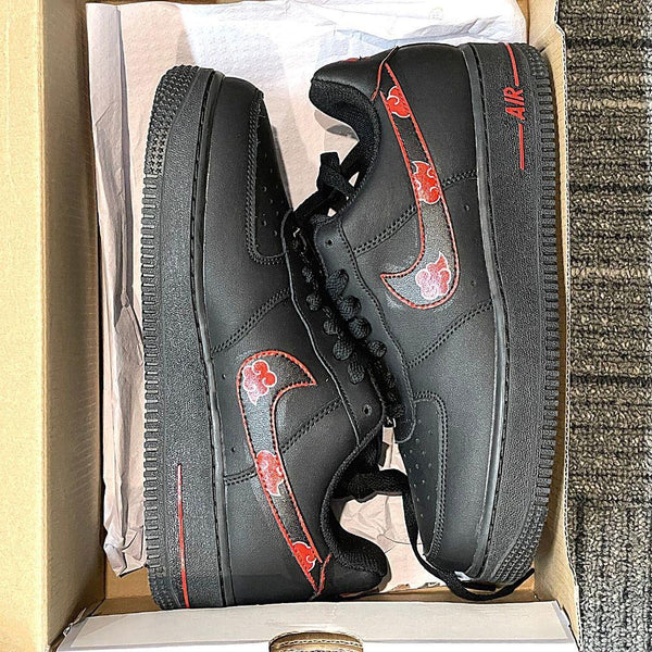 Custom Air Force 1 Black Red Clouds-oicustom