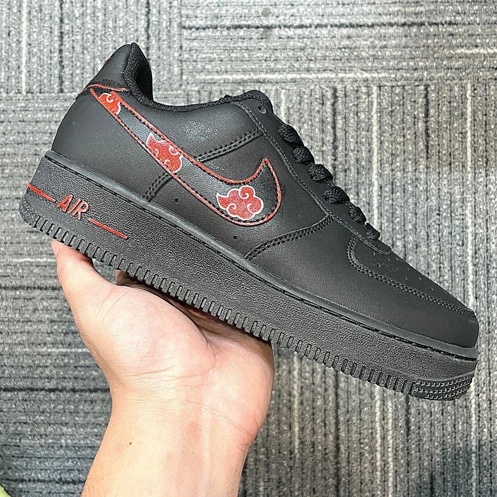 Custom Air Force 1 Black Red Clouds-oicustom
