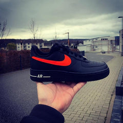 air force 1 black red swoosh