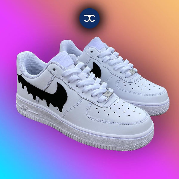 Custom Air Force 1 Black Swoosh Drip-oicustom