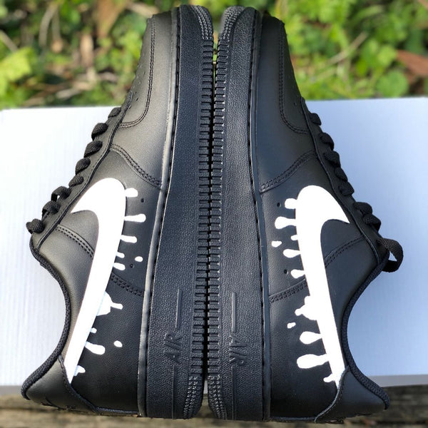 Custom Air Force 1 Black White Drip-oicustom
