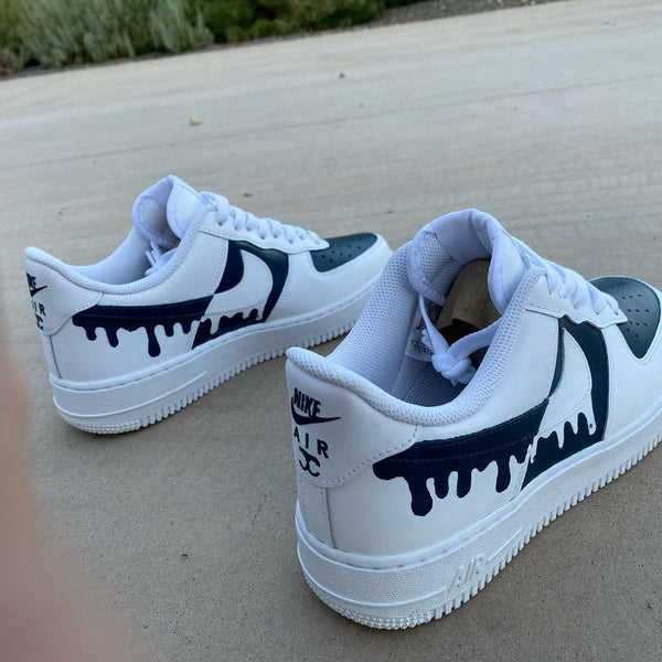 Custom Air Force 1 Black White Drops-oicustom