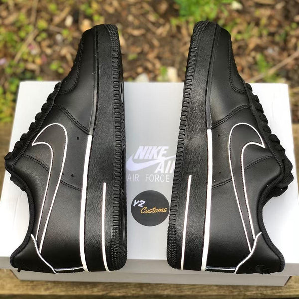 Custom Air Force 1 Black White Lines-oicustom