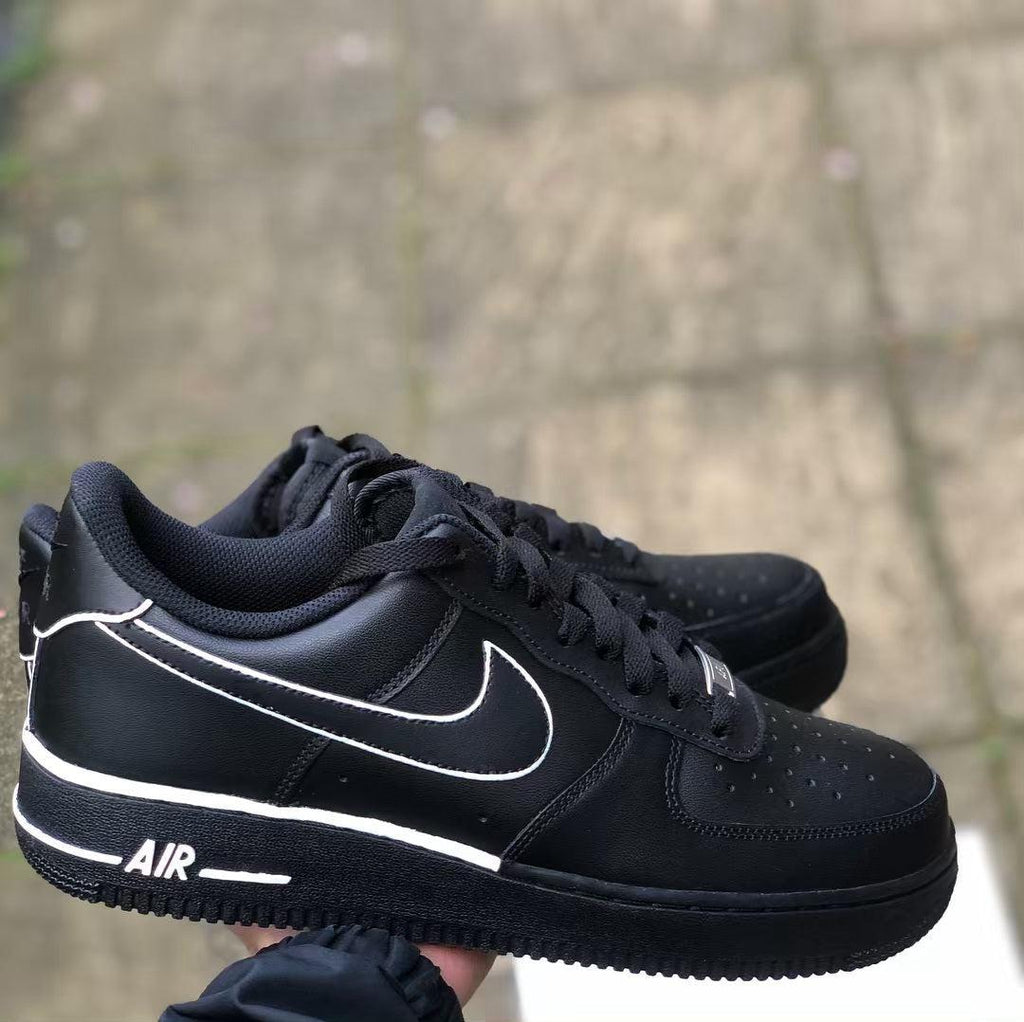 nike air force 1 black with white line