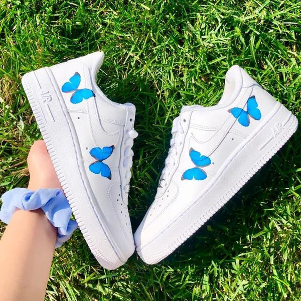 Custom Air Force 1 Blue 2 Butterfies-oicustom
