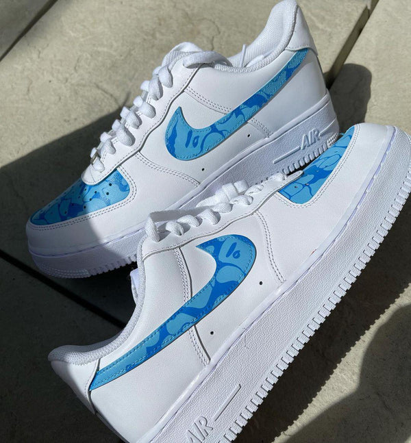 custom air force 1 Blue Bape-oicustom
